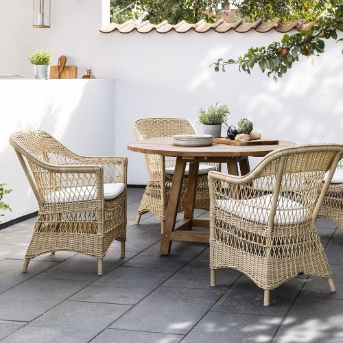 Natural Charlot armchair with seat cushion Sika Design