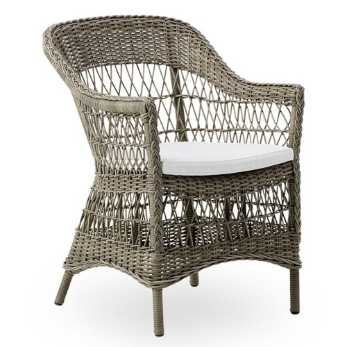 Poltrona Charlot tortora con cuscino di seduta Sika Design