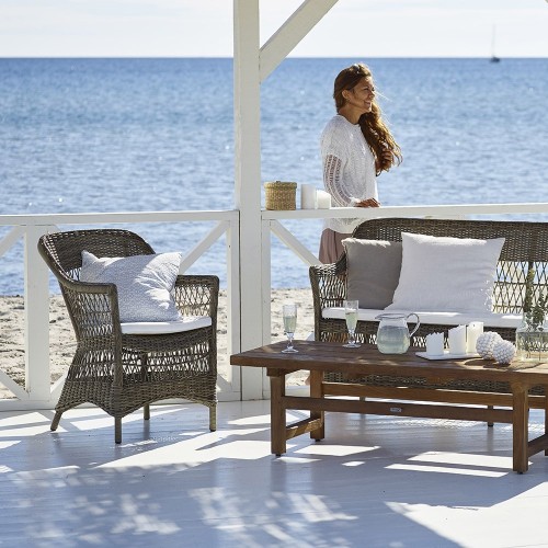 Charlot taupe armchair with seat cushion Sika Design