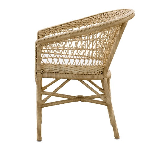 Silla de comedor apilable Emma natural con cojín de asiento Sika Design