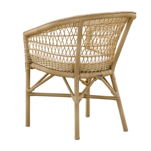 Chaise repas Emma empilable naturel avec coussin d'assise Sika Design