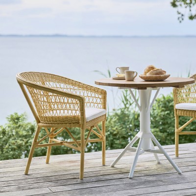 Chaise repas Emma empilable naturel avec coussin d'assise Sika Design Sika Design