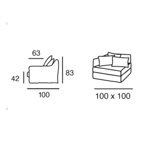 Silla de esquina Biarritz Moodntone