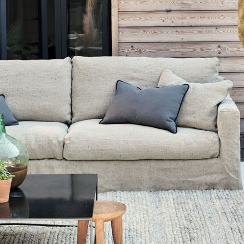 Linen sofa Biscarrosse 2 places Moodntone