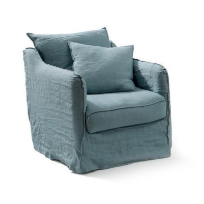 Linen armchair Cap Ferret 75 cm (edge to edge) Moodntone Home Spirit