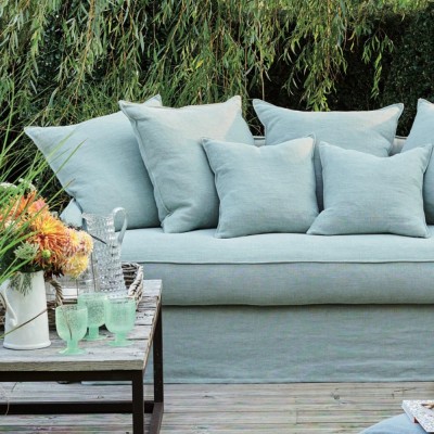 Cassis linen sofa bed 3 seater Moodntone 2