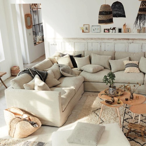 Nomad linnen fauteuil 130 cm Moodntone