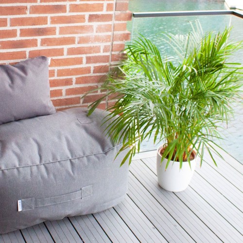 Oblong taupe pouffe Trimm Copenhagen