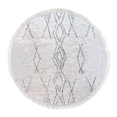 Runder Teppich Crimble Elfenbein und Kohle The Rug Republic The Rug Republic