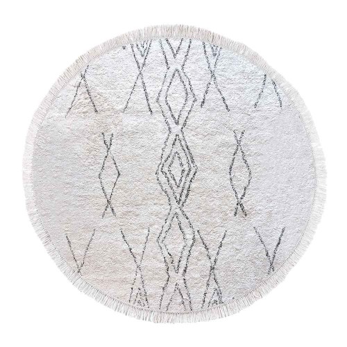 Round Crimble ivory and charcoal carpet The Rug Republic