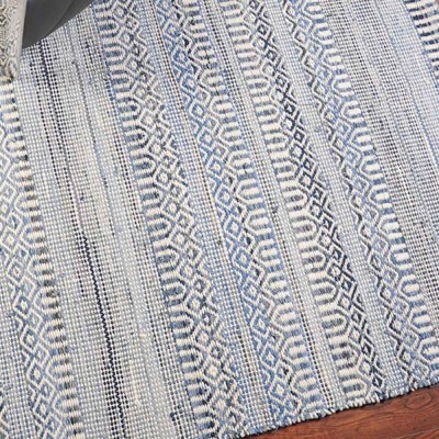 Alfombra Sarah marfil y azul  2