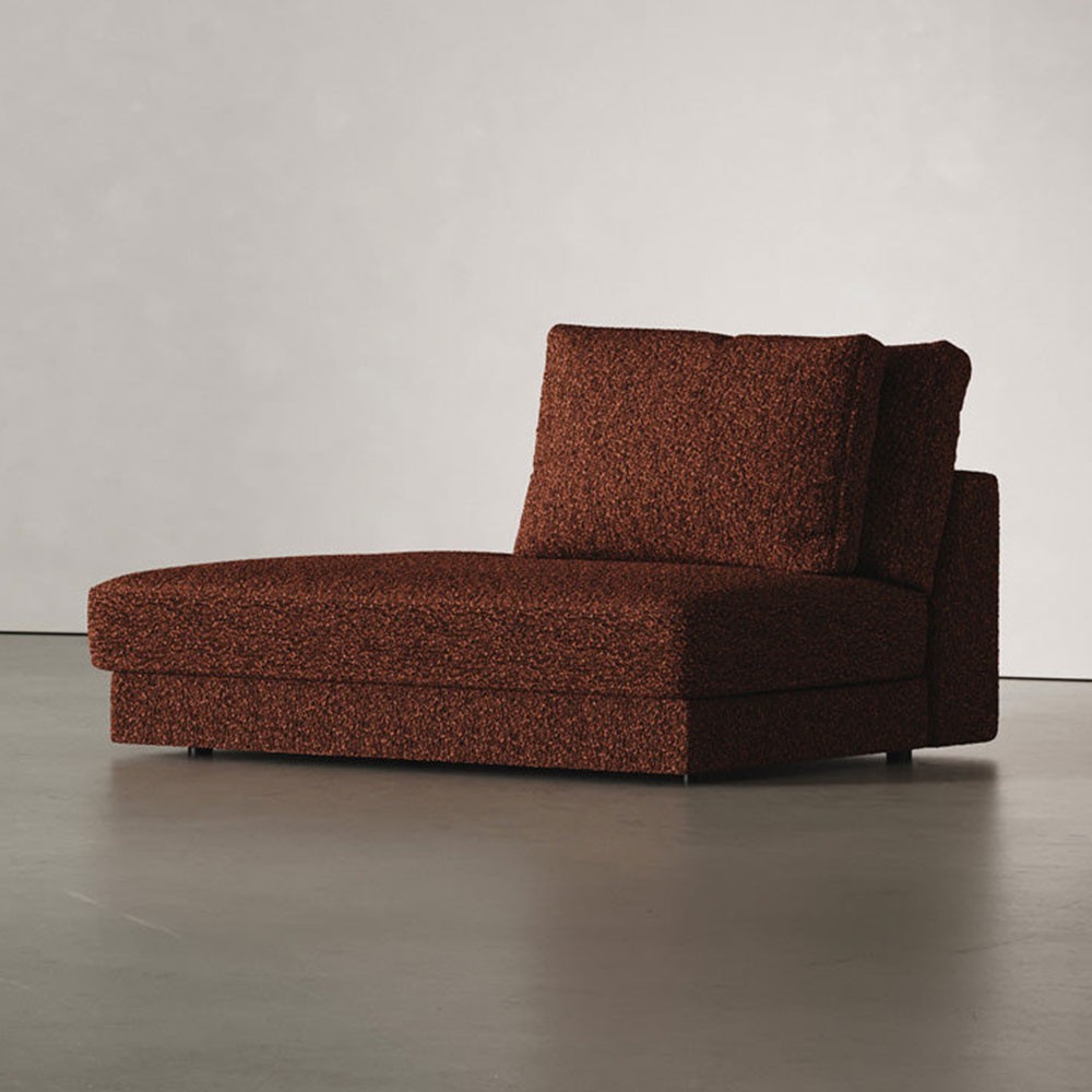 Ottoman Galliera bouclette brick Panac