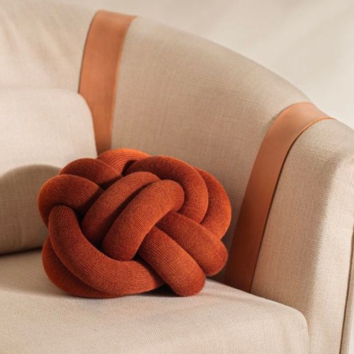 Knot cushion red ochre Design House Stockholm