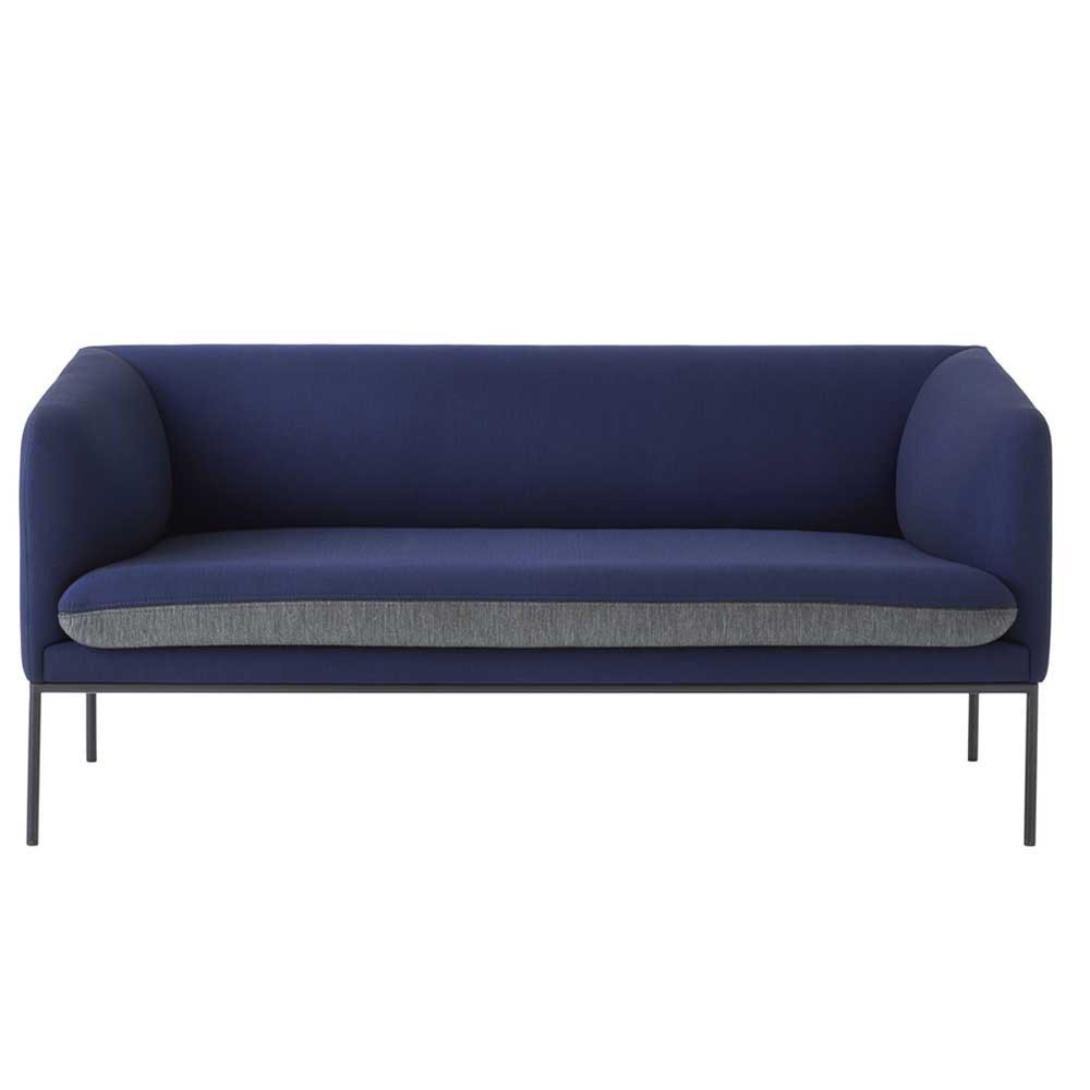 Drehen Sie das Sofa aus blauer und hellgrauer Wolle Ferm Living