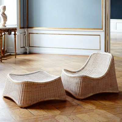 Fauteuil et repose pieds Chill rotin naturel Sika Design Sika Design