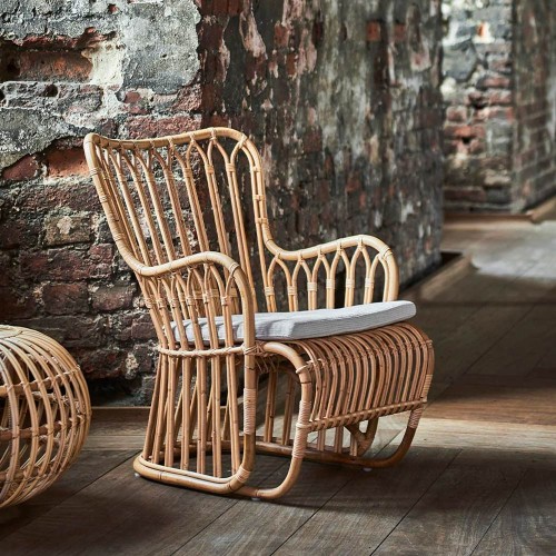 Poltrona Tulip in rattan naturale Sika Design