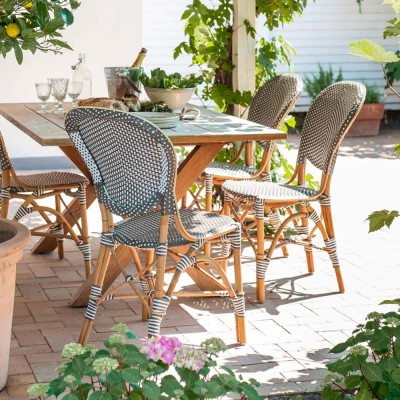 Chaise Isabelle blanc et marron 2