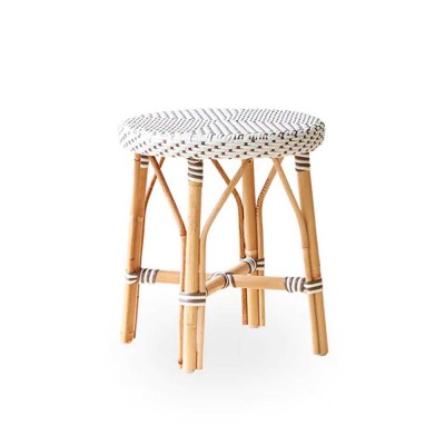 Sgabello Simone 45 cm bianco e marrone Sika Design