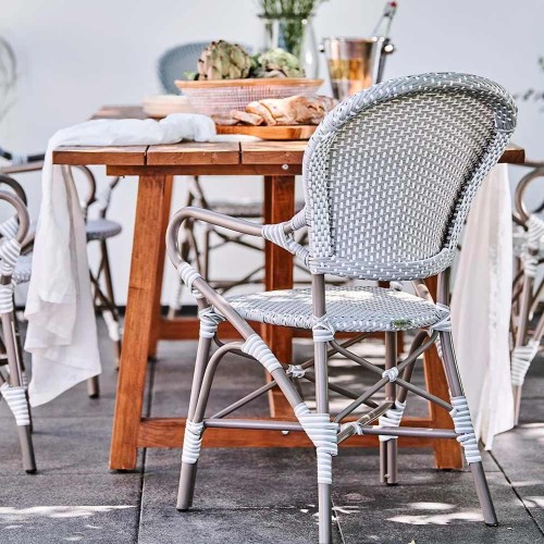 Isabelle outdoor chair with armrest grey