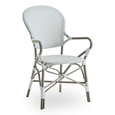 Isabelle outdoor chair with armrest grey Sika Design