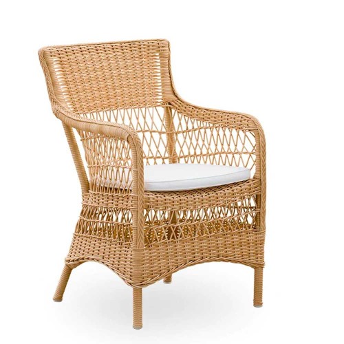 Stoel met armleuning Marie naturel Sika Design