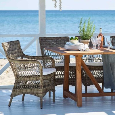 Sedia con braccioli Marie grigio antico Sika Design 2