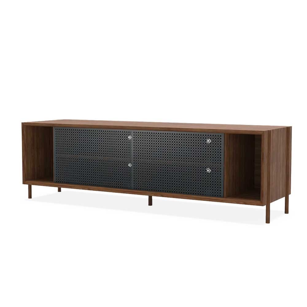 Buffet Gabin 162cm Sans Tiroirs Noyer Et Gris Ardoise Hart 