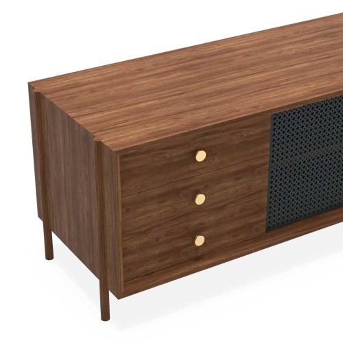 Credenza Gabin 162 cm con cassetti in noce e grigio ardesia Hartô