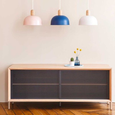 Buffet Gabin 122cm noyer et gris ardoise Hartô 2