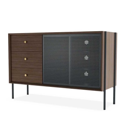 Highboard Gabin Nussbaum und Schiefergrau Hartô Hartô