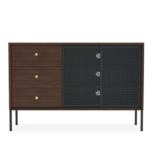 Credenza Gabin in noce e grigio ardesia Hartô