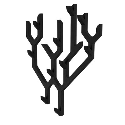 Ambroise black tinted oak wall coat rack Hartô Hartô