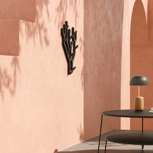 Ambroise black tinted oak wall coat rack Hartô