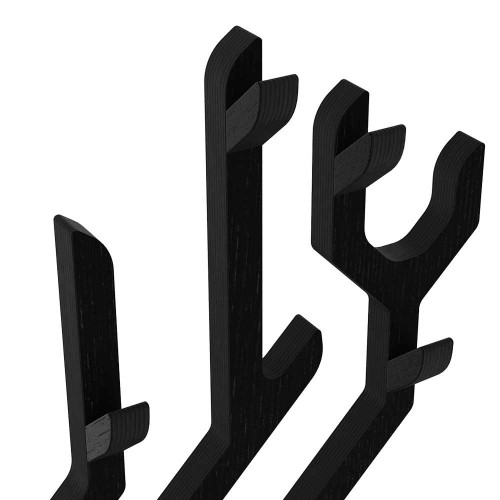 Ambroise black tinted oak wall coat rack Hartô