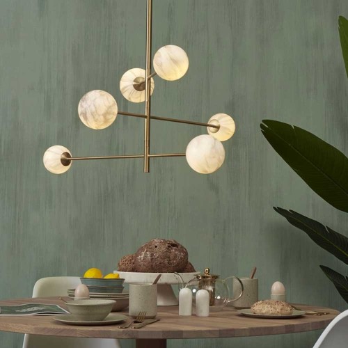 Carrara marble suspension 3 rods and 6 globes It's About RoMi