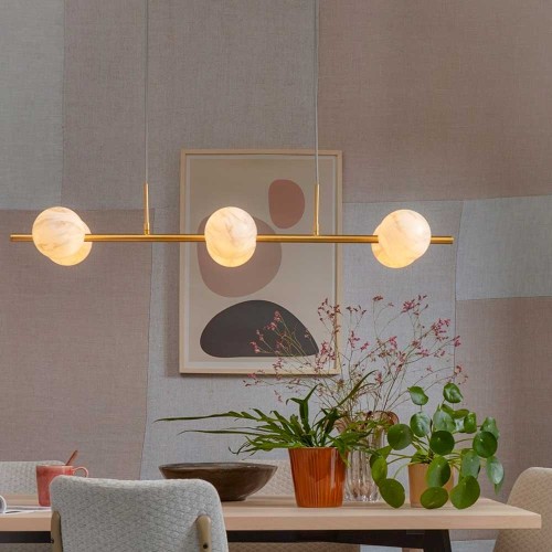 Suspension Carrara marbre 1 tige 6 globes It's About RoMi