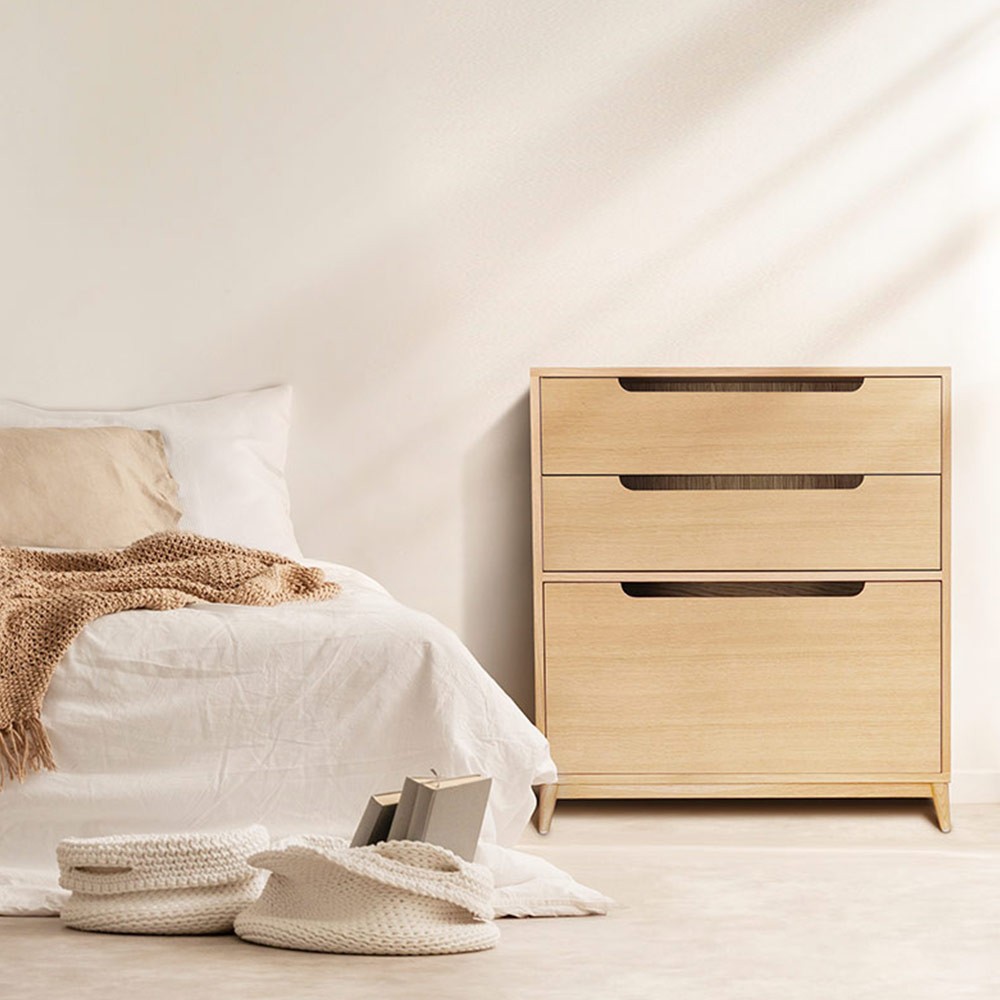 Moka chest of drawers in natural oak Kulile