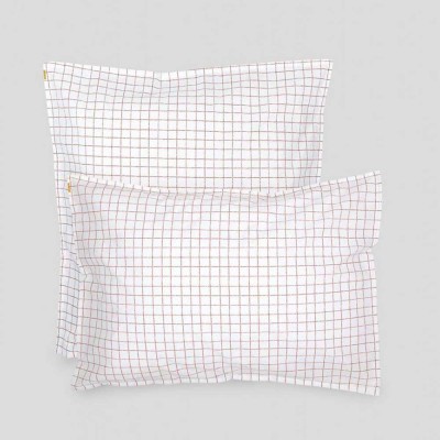 Funda de almohada en percal de algodón con cuadros oxidados Les Pensionnaires Les Pensionnaires