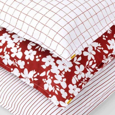 Pillowcase in cotton percale rust check Les Pensionnaires 2