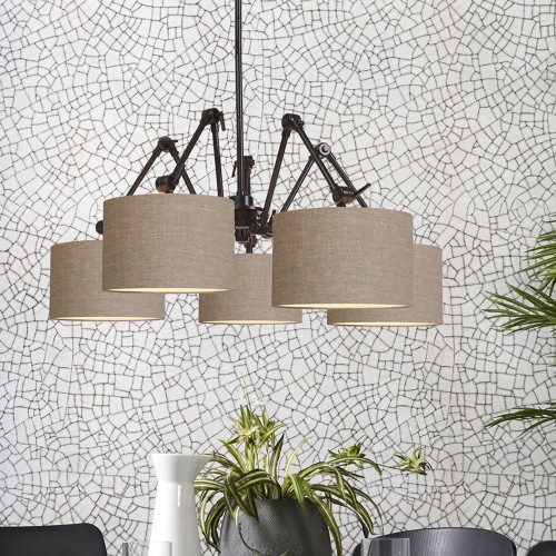 Hanglamp Amsterdam zwart en linnen donker It's About RoMi