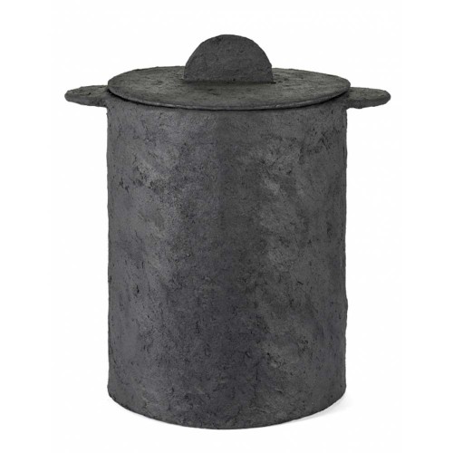 Cesta Earth + tapa + bolsa de lino negra Serax