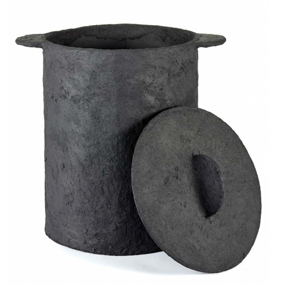 Wäschekorb Earth + Deckel + schwarzer Wäschesack Serax