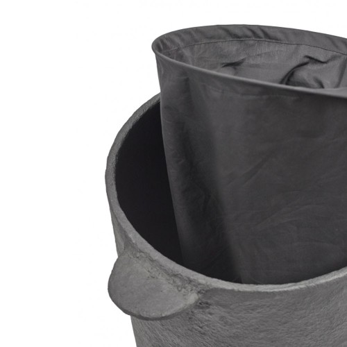 Earth mand + deksel + linnen zak zwart Serax