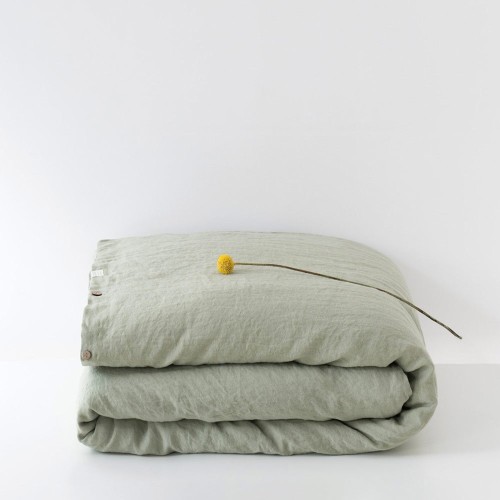 Linen comforter cover sage Linen Tales