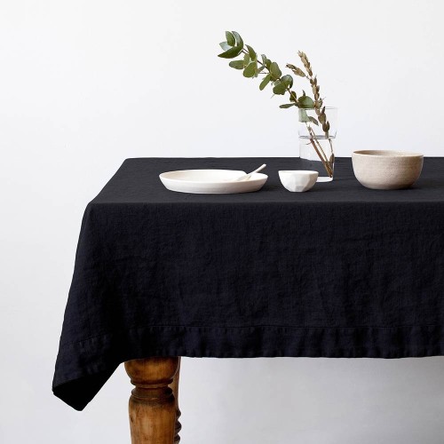Zwart linnen tafelkleed Linen Tales