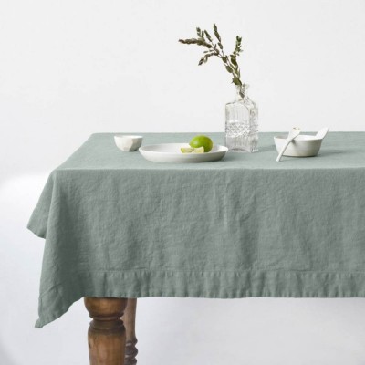 Linen tablecloth green middle Linen Tales Linen Tales