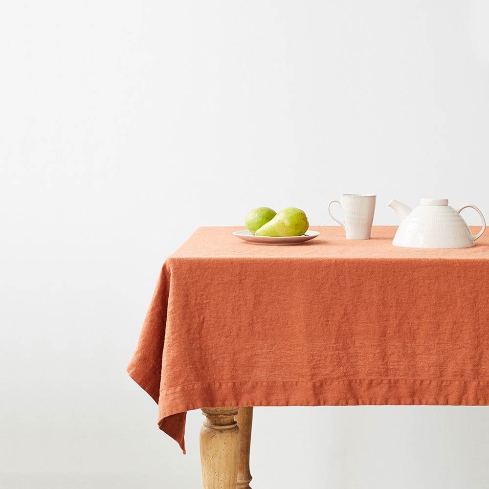 Linen tablecloth baked clay Linen Tales