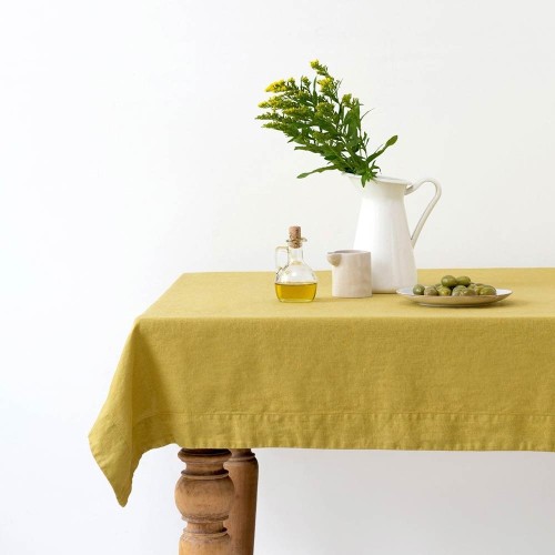 Linnen tafelkleed lemon curry Linen Tales