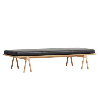 Daybed Level eiken en zwart leer Woud Woud