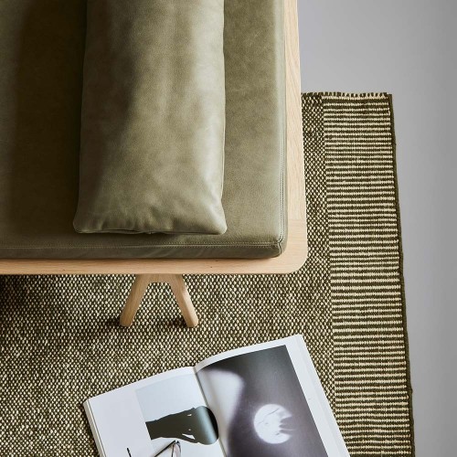 Daybed Level eiken en zwart leer Woud